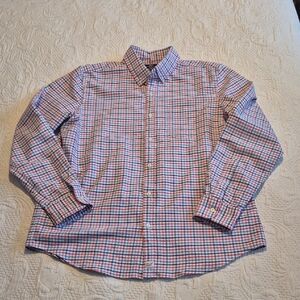 Vineyard Vines Men's Slim Fit Murray Shirt, blue, red & white plaid EUC